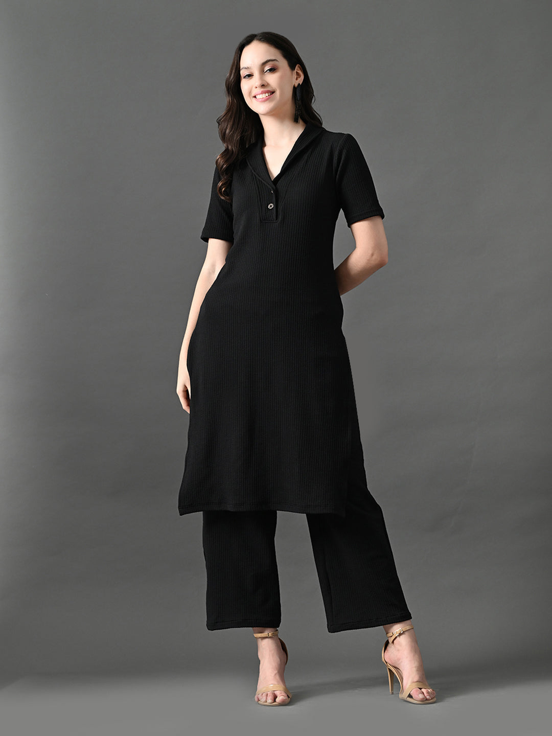 Myshka Women's Black Kurta Set | Grocsy