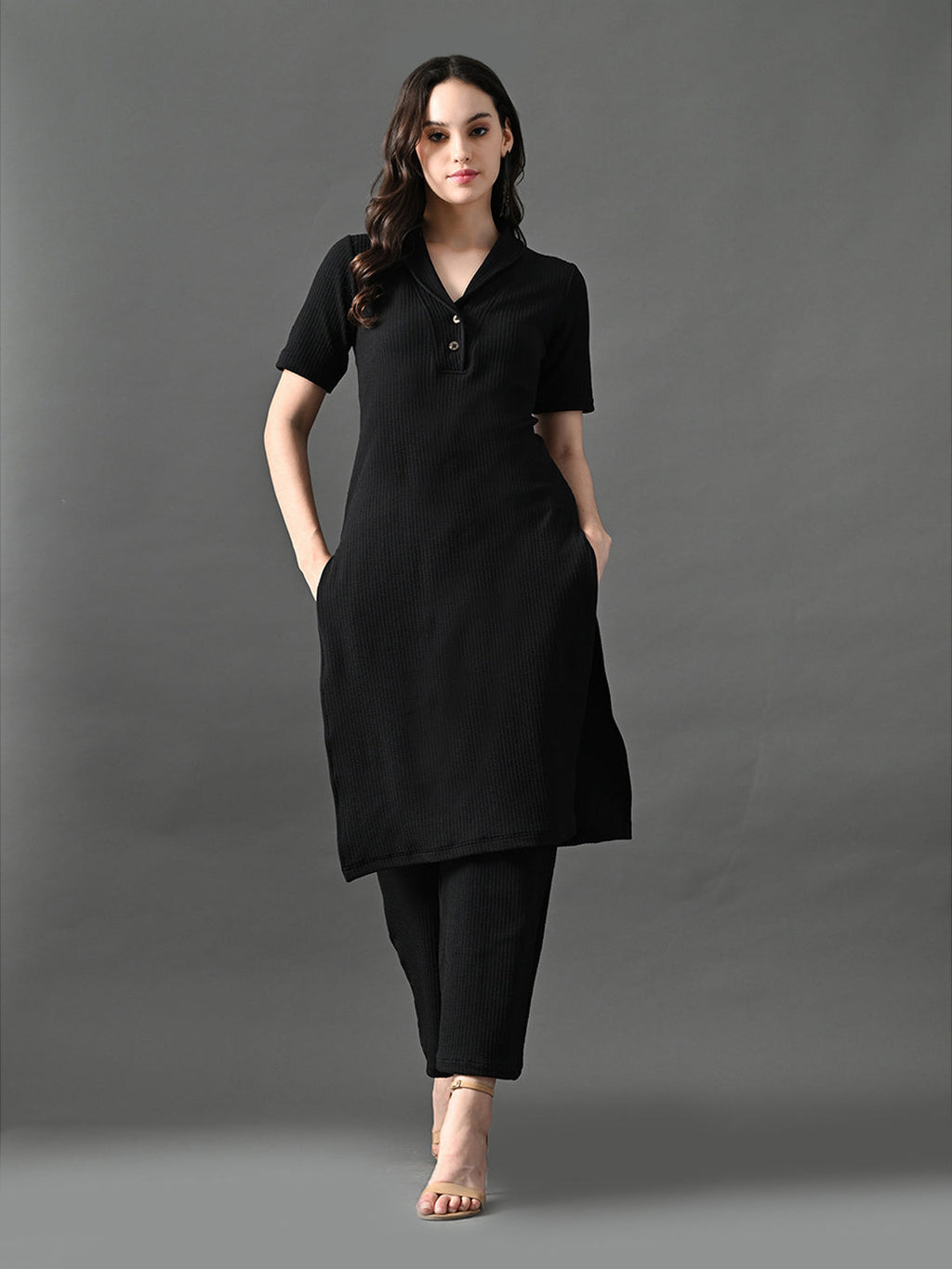 Myshka Women's Black Kurta Set | Grocsy