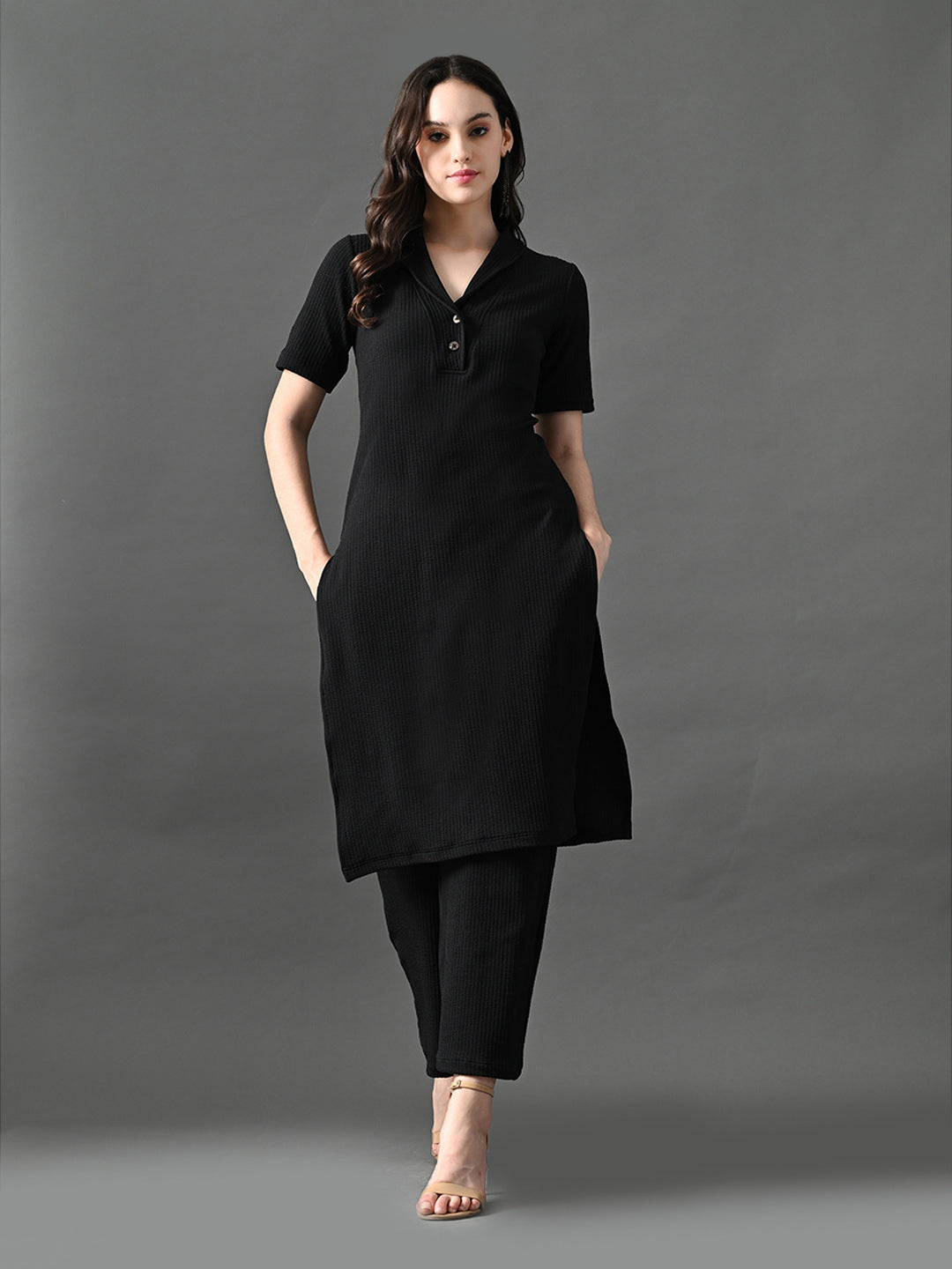 Myshka Women's Black Kurta Set | Grocsy