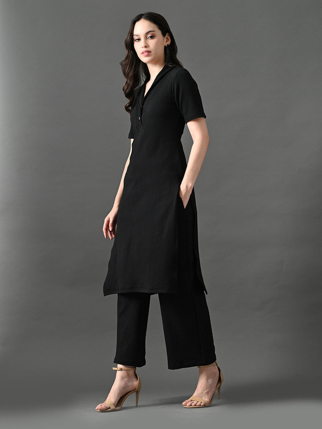 Myshka Women's Black Kurta Set | Grocsy