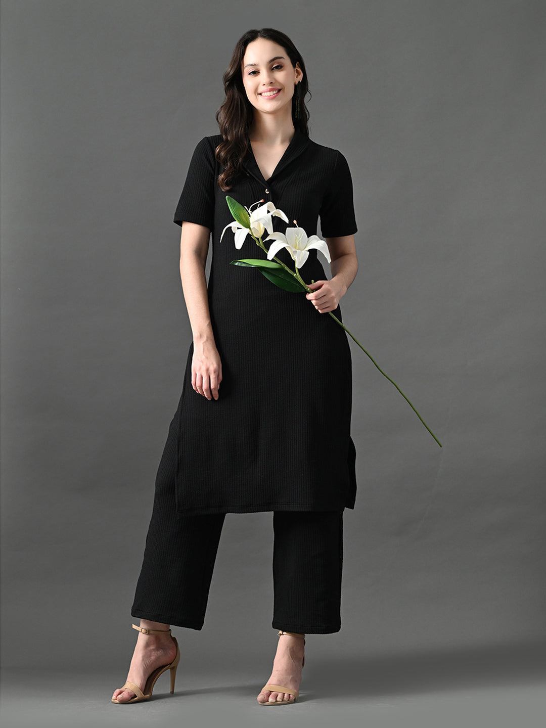 Myshka Women's Black Kurta Set | Grocsy