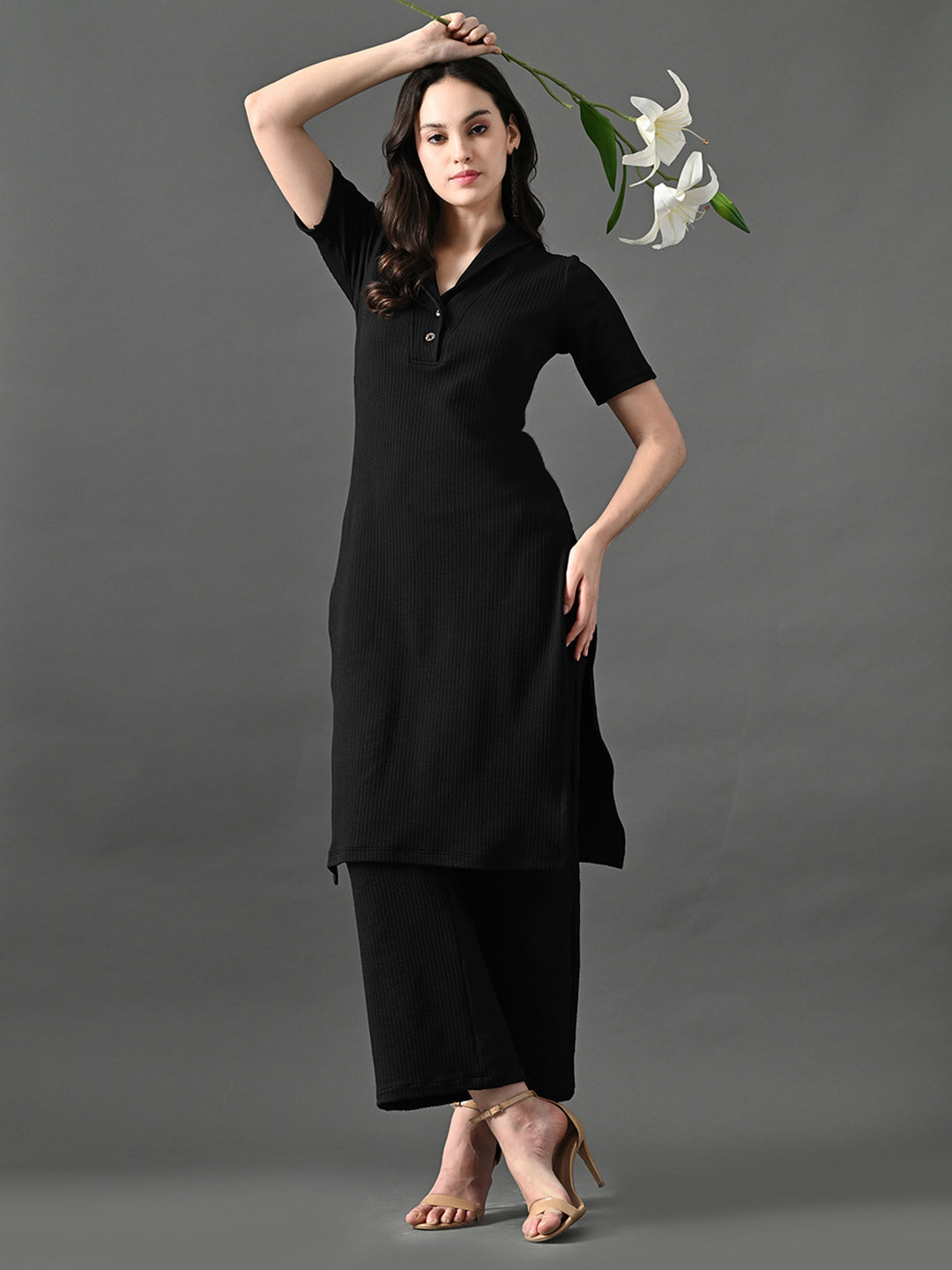 Myshka Women's Black Kurta Set | Grocsy