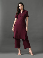 Myshka Women's Magenta Green Kurta Set | Grocsy