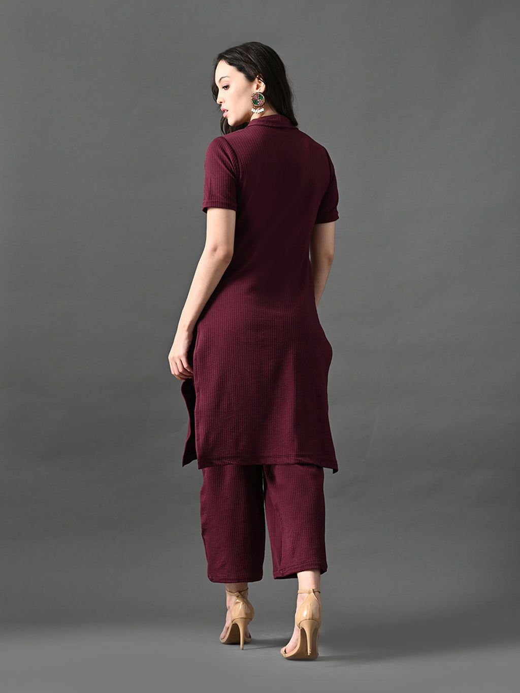 Myshka Women's Magenta Green Kurta Set | Grocsy