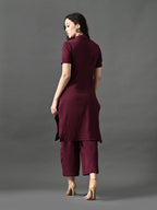 Myshka Women's Magenta Green Kurta Set | Grocsy