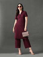 Myshka Women's Magenta Green Kurta Set | Grocsy