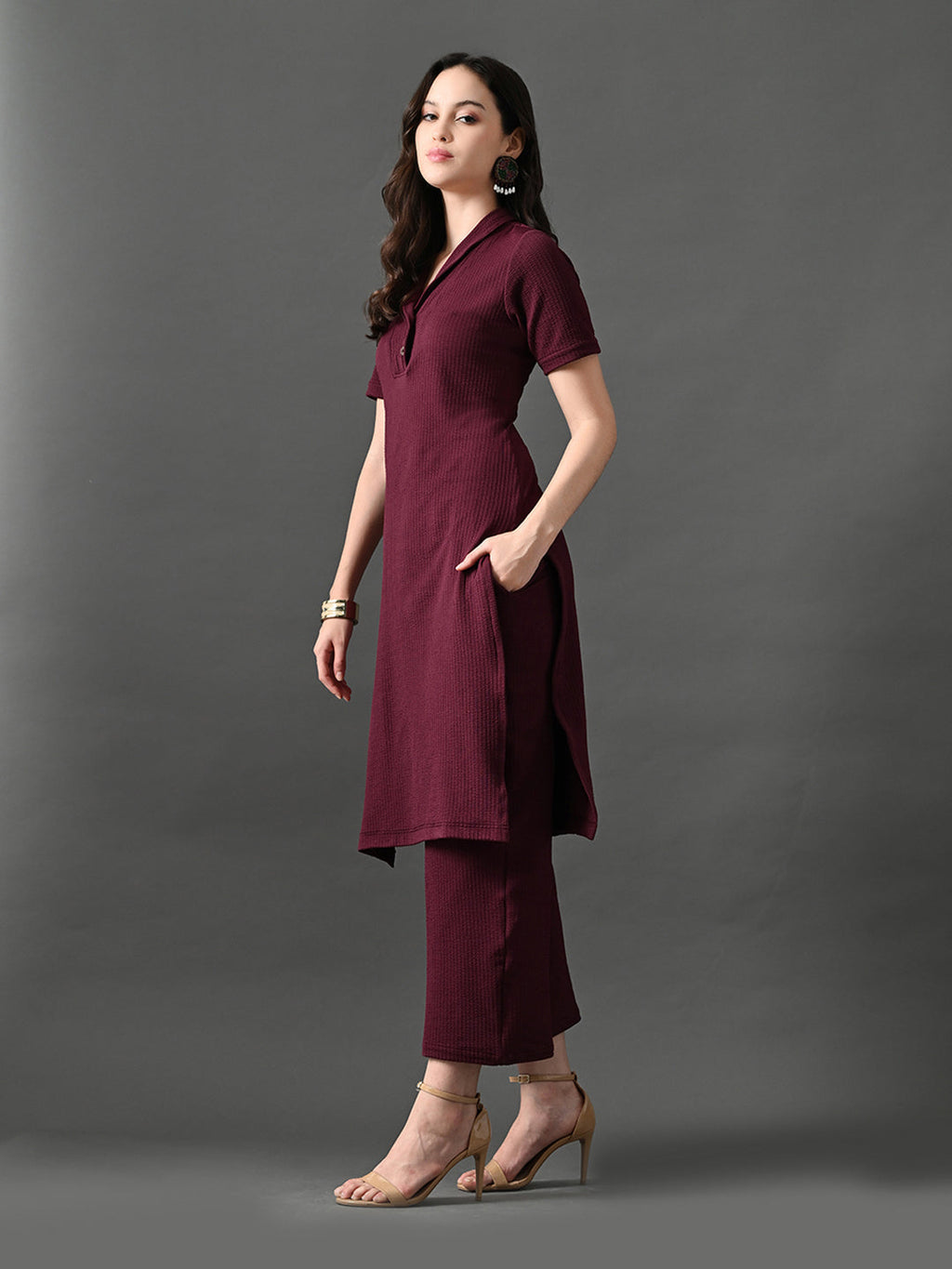 Myshka Women's Magenta Green Kurta Set | Grocsy