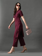 Myshka Women's Magenta Green Kurta Set | Grocsy