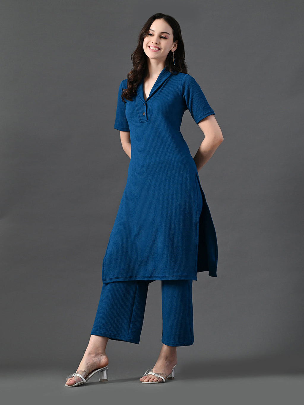 Myshka Women's Blue Kurta Set | Grocsy