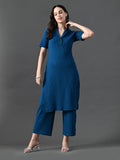 Myshka Women's Blue Kurta Set | Grocsy