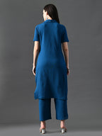 Myshka Women's Blue Kurta Set | Grocsy