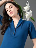 Myshka Women's Blue Kurta Set | Grocsy