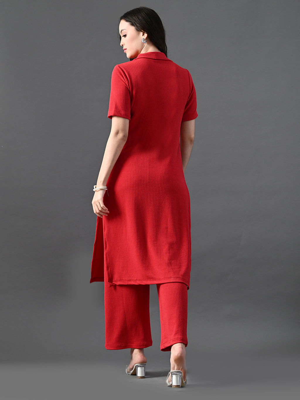 Myshka Women's Red Kurta Set | Grocsy