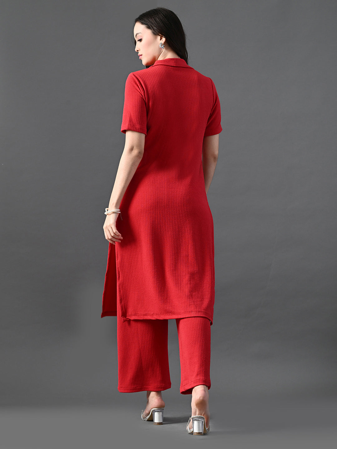 Myshka Women's Red Kurta Set | Grocsy