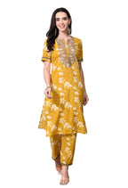 Myshka Women's Cotton Yellow Printed Kurta Set | Grocsy