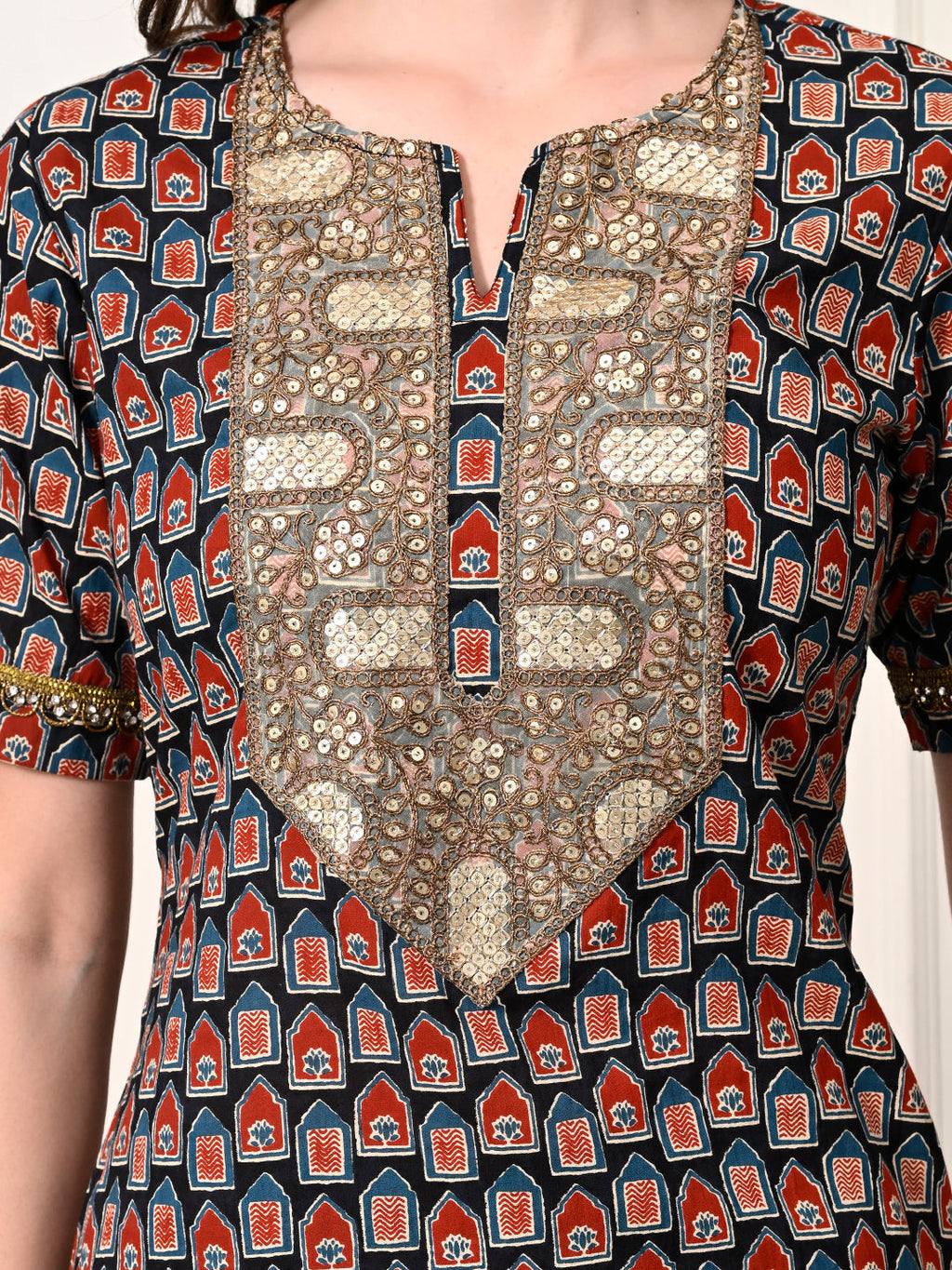 Myshka Women's Cotton Printed Kurta Set | Grocsy