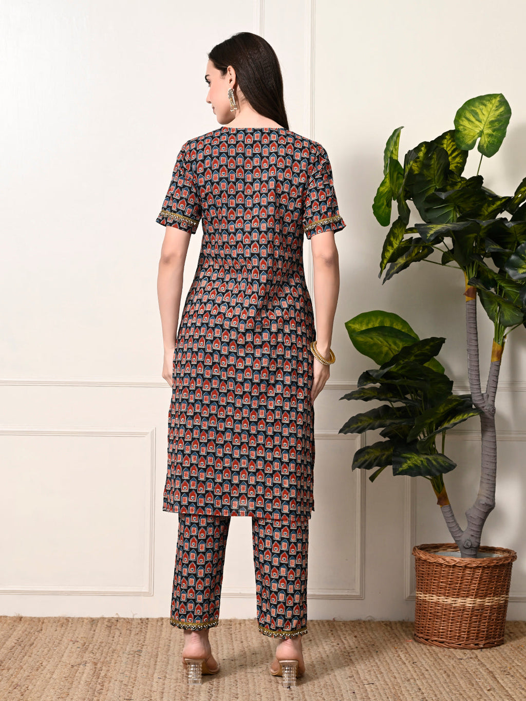 Myshka Women's Cotton Printed Kurta Set | Grocsy