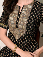 Myshka Women's Cotton Printed Kurta Set | Grocsy