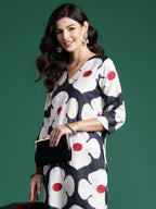 Indo Era Black Printed Straight Kurta Trousers Set | Grocsy