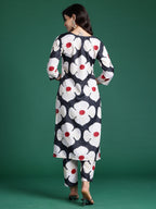 Indo Era Black Printed Straight Kurta Trousers Set | Grocsy