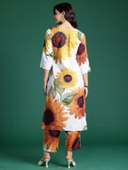 Indo Era Off White Printed Straight Kurta Trousers Set | Grocsy
