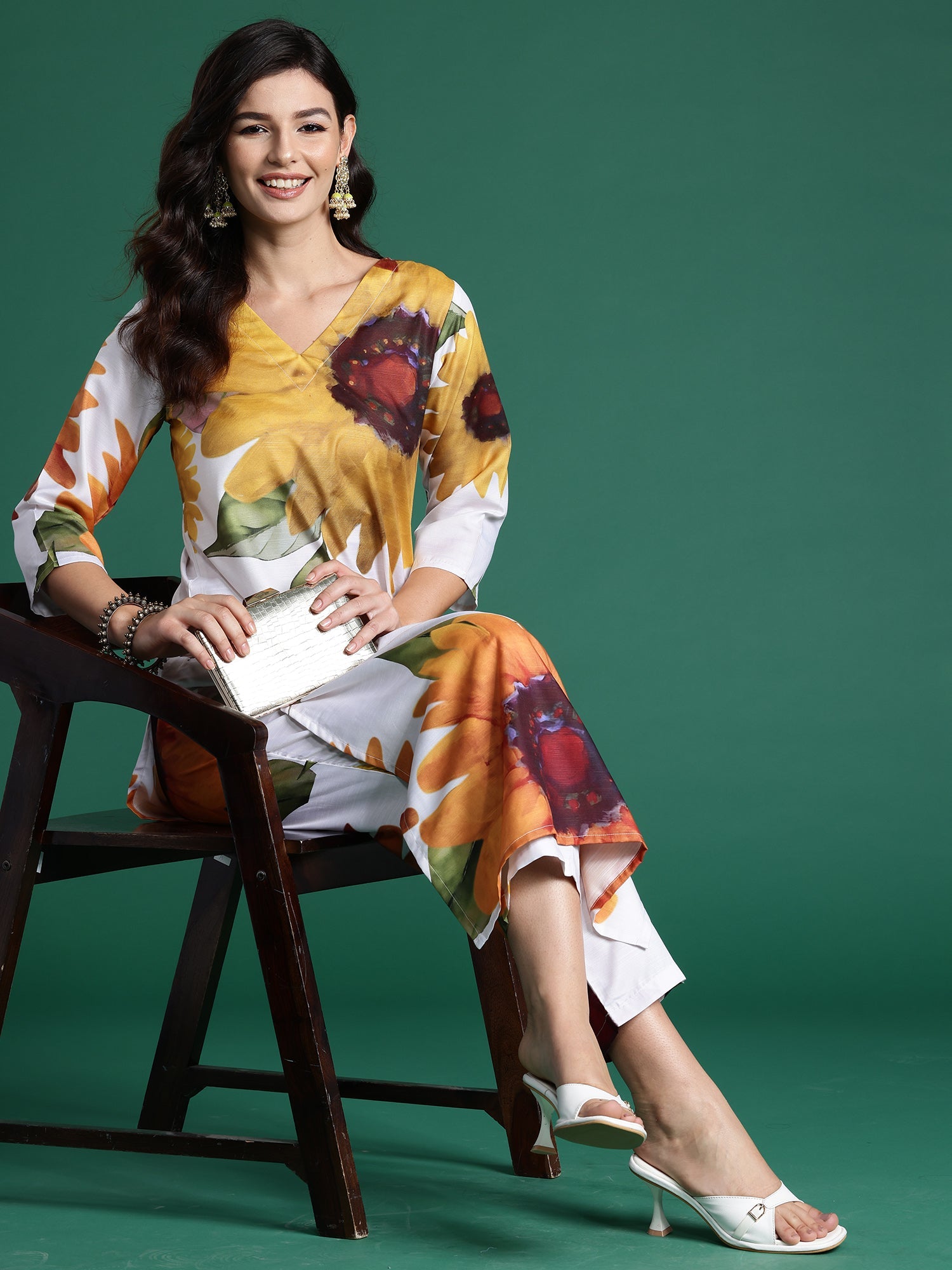 Indo Era Off White Printed Straight Kurta Trousers Set | Grocsy