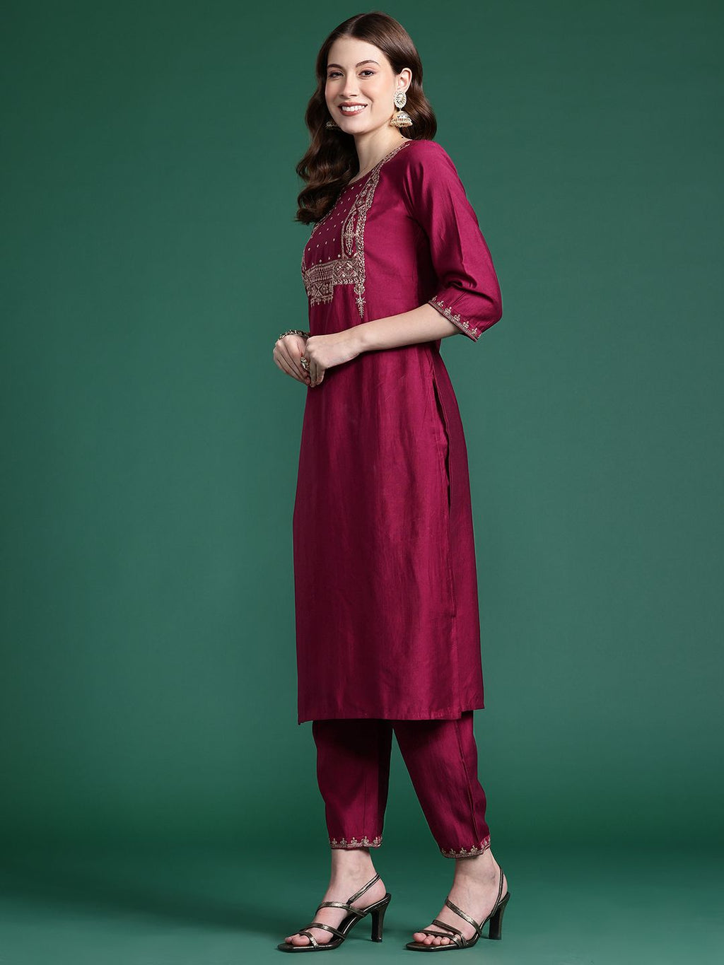 Indo Era Women Embroidered Straight Kurta Set | Grocsy