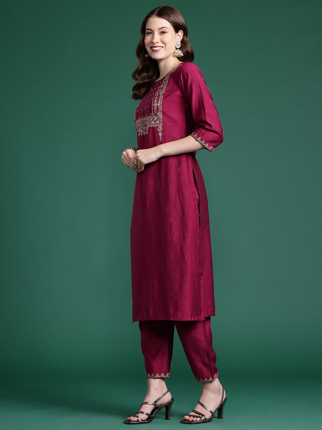 Indo Era Women Embroidered Straight Kurta Set | Grocsy