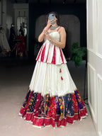 Lorenvalley Fashion White Pure Rayon Multi Patch Work With Lace Touch Up Lehenga Choli | Grocsy