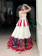 Lorenvalley Fashion White Pure Rayon Multi Patch Work With Lace Touch Up Lehenga Choli | Grocsy