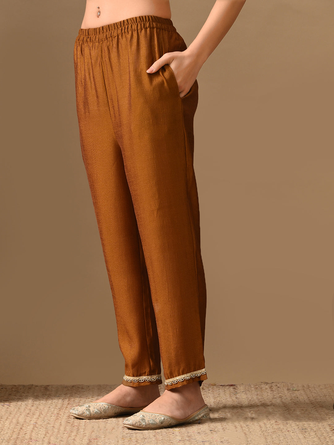Myshka Mustard Silk Blend Kaftan Sweetheart Neck Short Sleeves Kurta Trousers With Dupatta | Grocsy