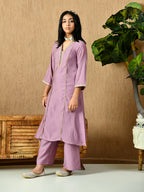 Myshka Kids Girls Calf length Embellished Kurta Set Lavender Color | Grocsy