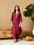 Myshka Kids Girls Calf length Embellished Kurta Set Magenta Color | Grocsy