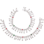 AanyaCentric Silver Plated Traditional Anklets Payal - Classic and Stylish for Women and Girls | Grocsy