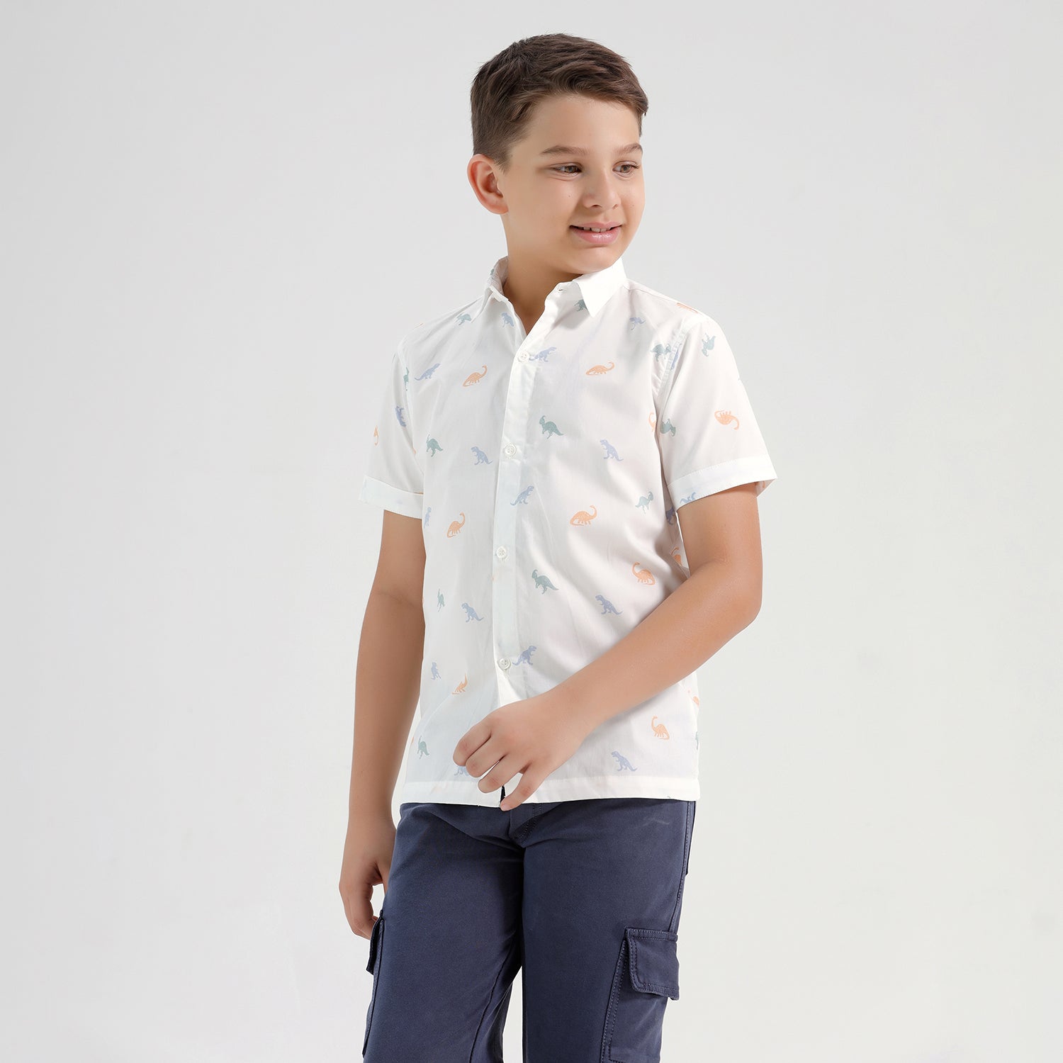 Chilins Boys Printed Regular Fit Casual Cotton Shirt | Grocsy