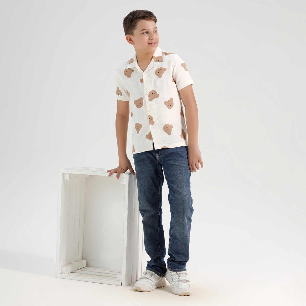 Chilins Boys Printed Resort Beach Regular Fit Shirt | Grocsy