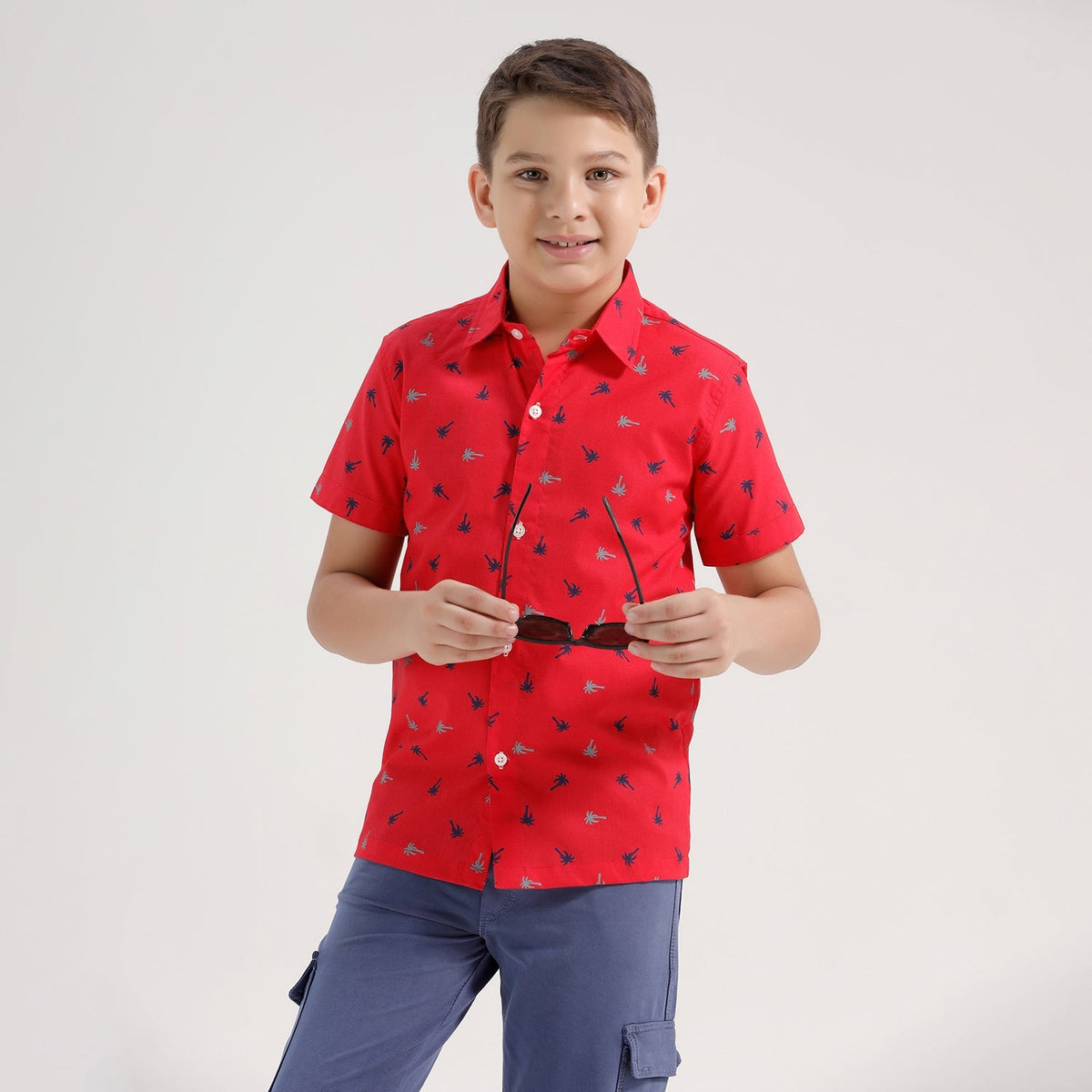 Chilins Boys Printed Regular Fit Casual Cotton Shirt | Grocsy