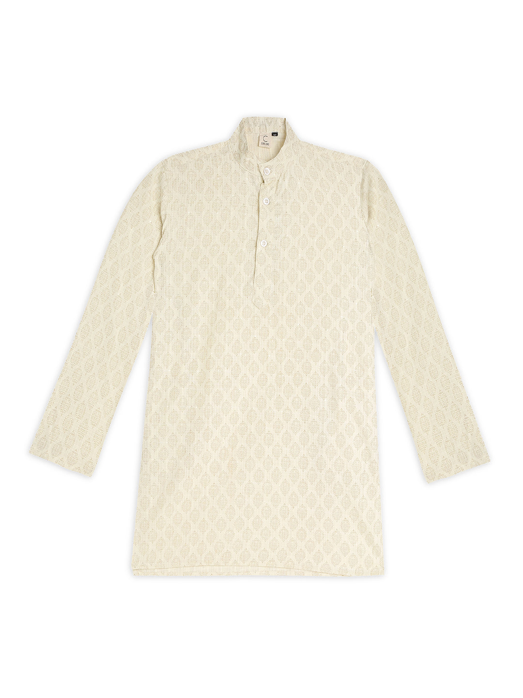 Chilins Ethnic Wear Stylish Printed Cream Kurta for Boys | Grocsy