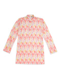 Chilins Ethnic Wear Stylish Printed Embroidery Red Kurta for Boys | Grocsy