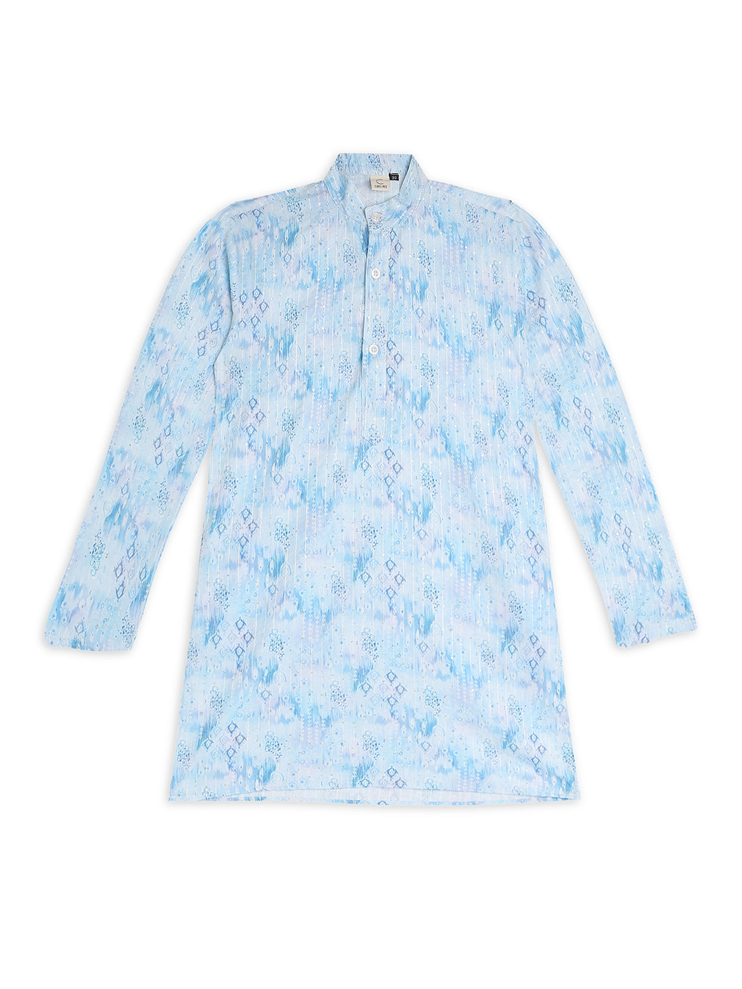 Chilins Ethnic Wear Stylish Printed Embroidery blue Kurta for Boys | Grocsy