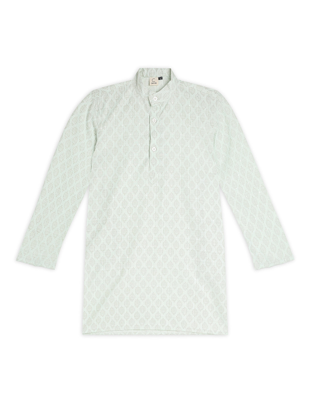 Chilins Ethnic Wear Stylish Printed Sky blue Kurta for Boys | Grocsy