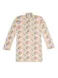 Chilins Ethnic Wear Stylish Printed Embroidery Pink Kurta for Boys | Grocsy