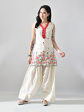 Myshka Women Off White Embroidered Short Kurta With Farsi Salwar | Grocsy