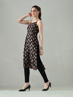 Myshka Women Off White Multicolor Thread Embroidered Sleeveless Long Kurta | Grocsy
