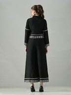 Myshka Women Black Embroidered Co-Ord Set | Grocsy