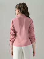 Myshka Women Pink Lace Embellished Shirt | Grocsy
