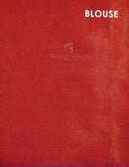Sea Blue Colour With Tomato Red Blouse Cotton Brasso Saree By Gayathri Reddy Designer Studio | Grocsy