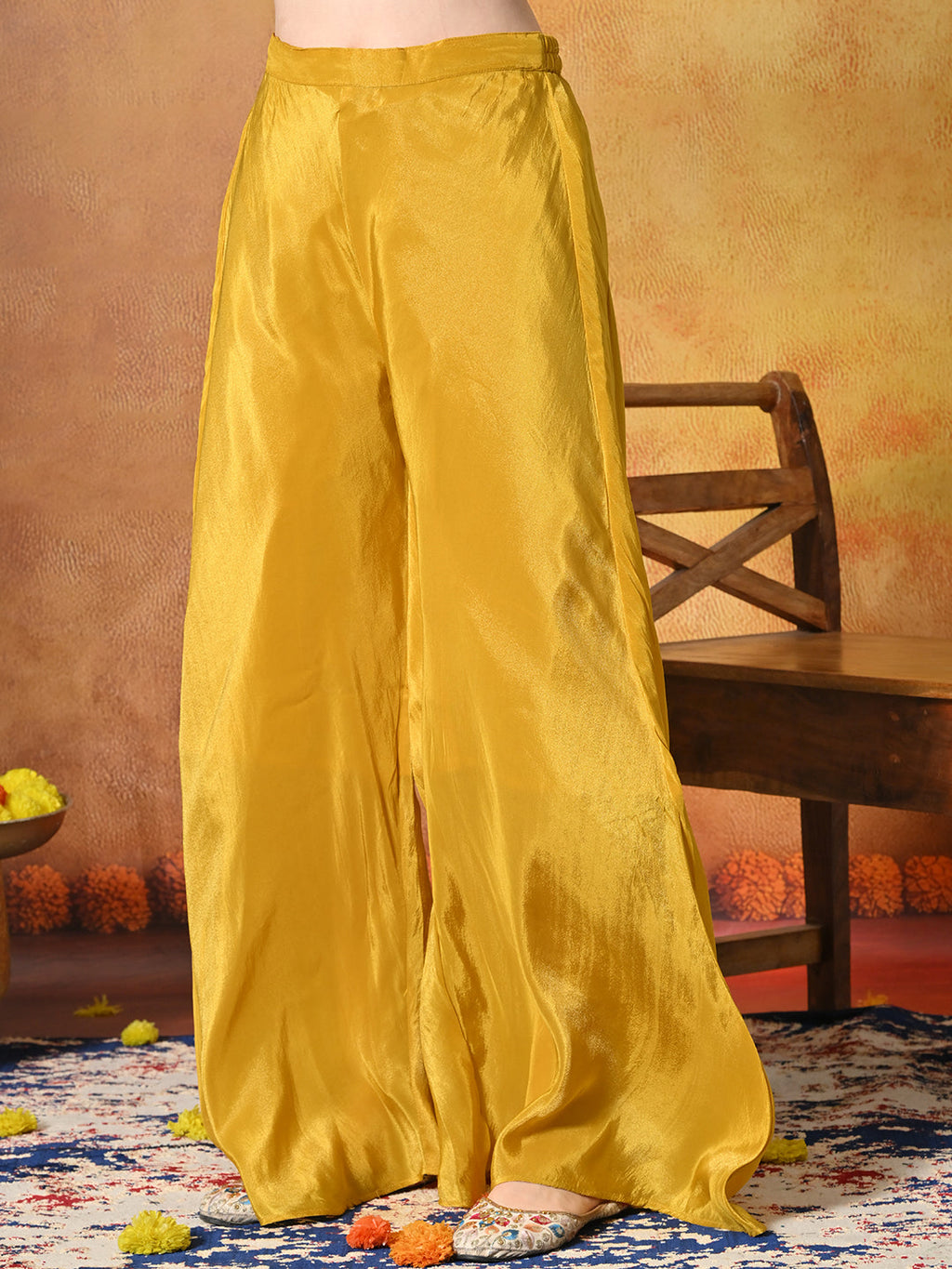 Myshka Women Yellow Embroidered Off Shoulder Kurta Set Festive Wear | Grocsy