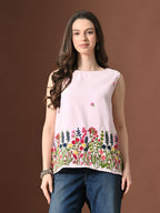 Myshka Women Poly Cotton Sleeveless Multicolor Thread Embroidered Pattern | Grocsy