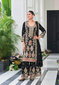 Anaita Black Heavy Chinon With Embroidery Readymade Sharara Suit | Grocsy